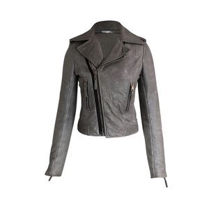 Balenciaga Motorcycle Jacket in Grey Lambskin Leather